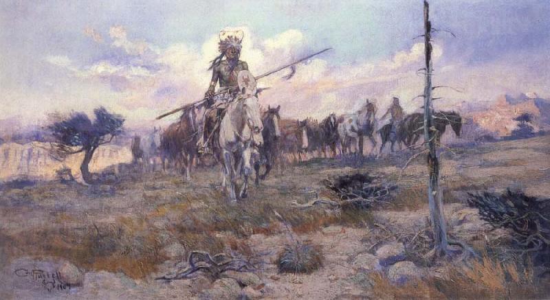 Charles M Russell Bringing Home the Spoils Spain oil painting art
